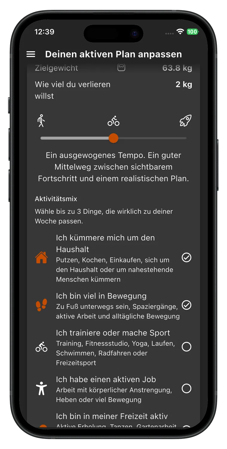 Abnehmen & Kalorien: Fat Gone Fortschritt prüfen